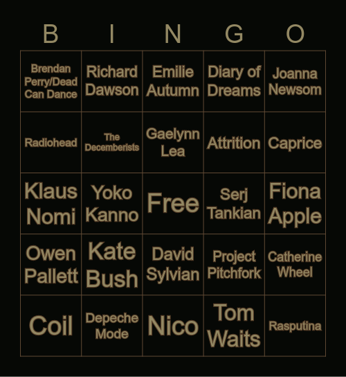 Peace Beauty Love on Earth Bingo Card