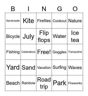 Summer Bingo Card