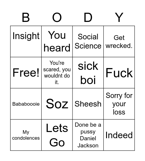 River Bingo Card