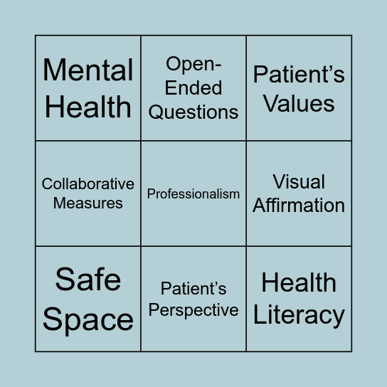 The Rede Model Bingo Card