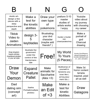 NoaMyStuffyMyStuffyNoa Bingo Card
