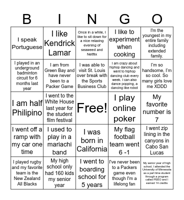 Bingo Challenge Bingo Card