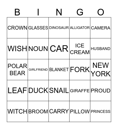 TABOO BINGO!!! Bingo Card