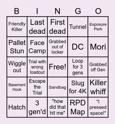 Drunk by Daylight Bingo Card