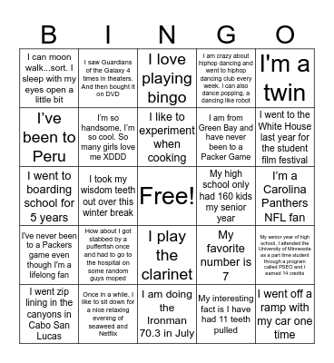 Bingo Challenge Bingo Card