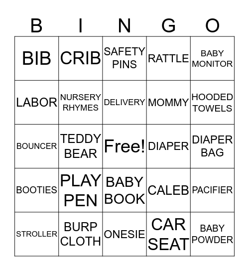 BABY BINGO Card