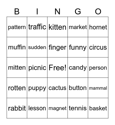 Kindergarten 2023 Bingo Card