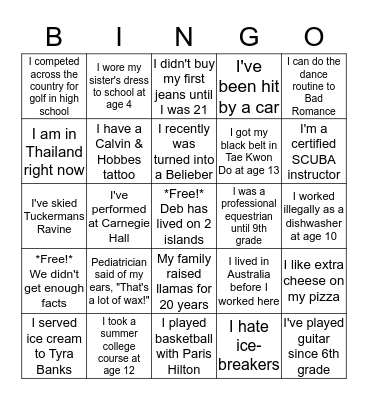 Icebreaker BINGO! Bingo Card