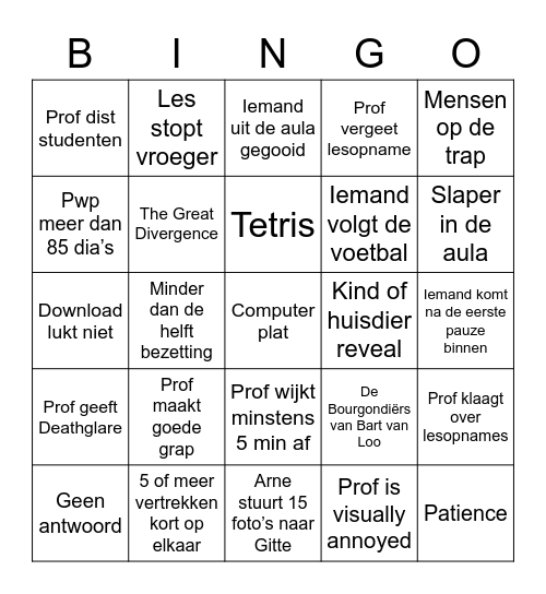 Aula Bingo Card