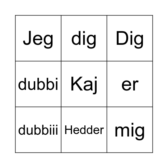 MENNESKEBINGO Card
