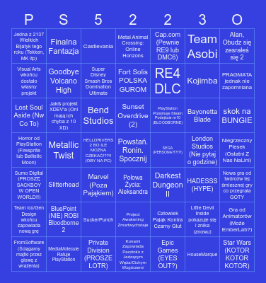 PlayStation ShowCase 24.05.2023 Bingo Card
