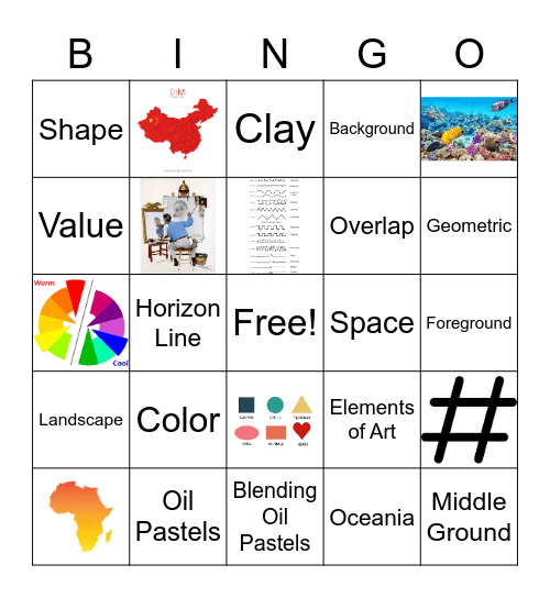 WE 3rd Grade Art Around the Globe Bingo Card