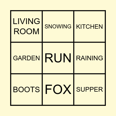 ENGLISH BINGO!! Bingo Card