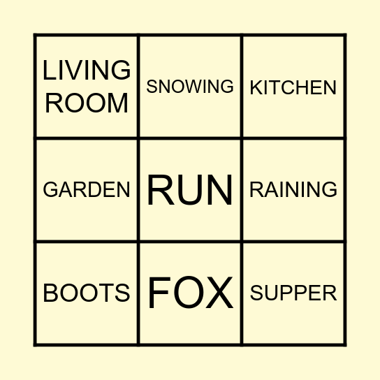 ENGLISH BINGO!! Bingo Card