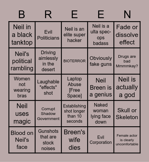Breengo Bingo Card
