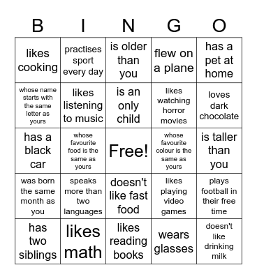 Find Someone Who... Bingo Card