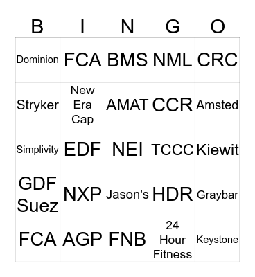 Team Connie P Bingo Card