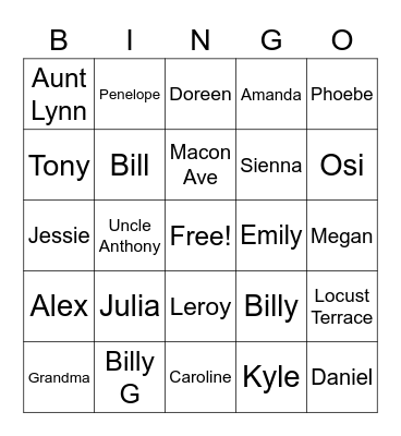 Perito Bingo Card