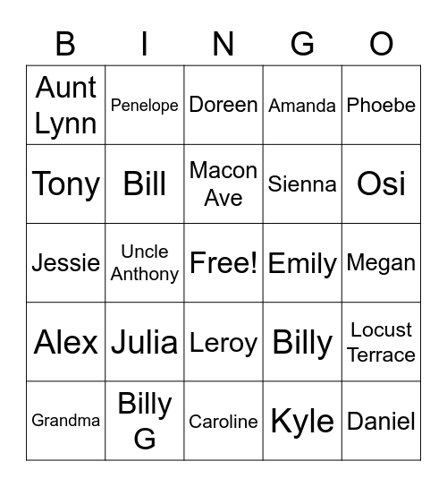 Perito Bingo Card