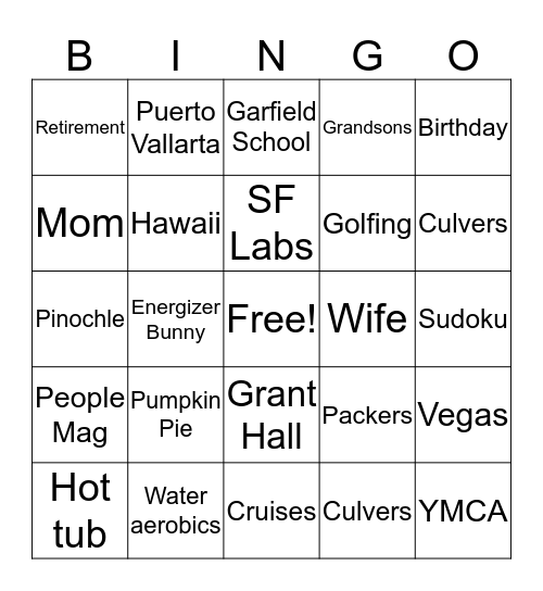 Marlene's Birthday Bingo! Bingo Card