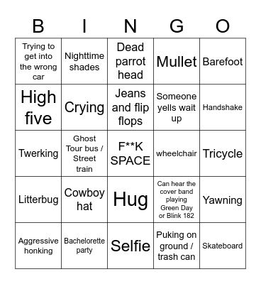 Sloppy Joes Bingo Card