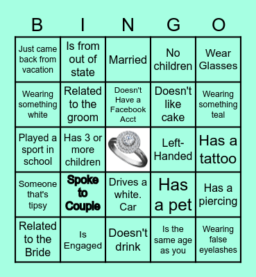 Find The Guest Bingo Card