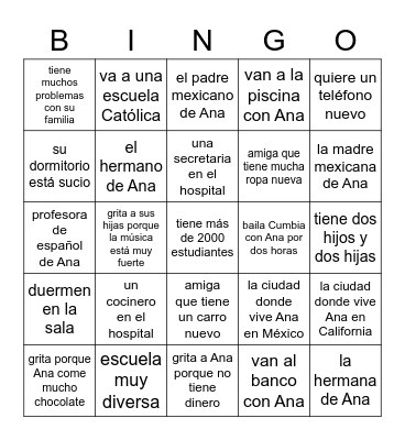 Pobre Ana BINGO Card
