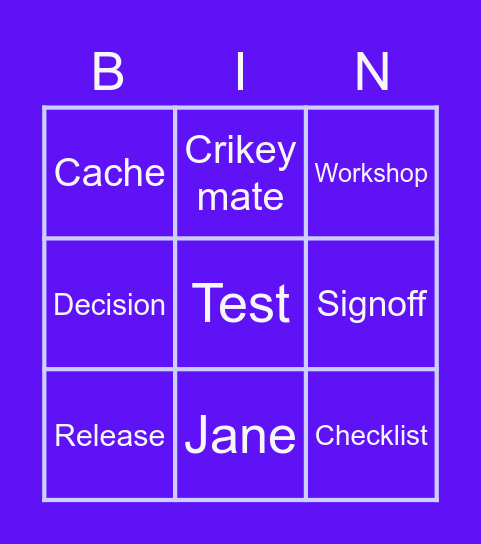 NGR All Hands Buzzword Bingo Card