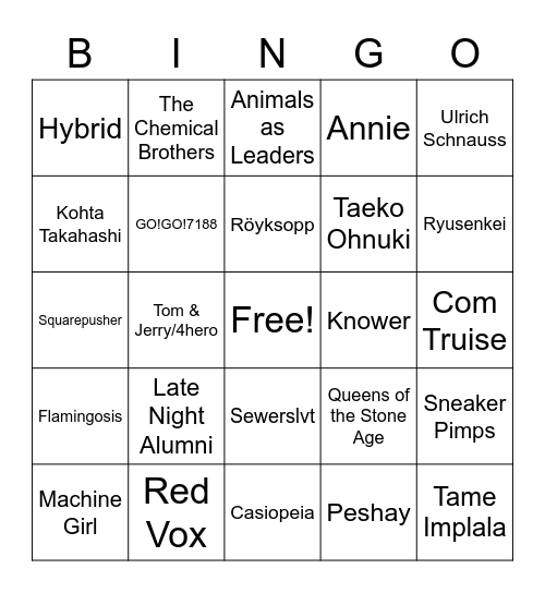 saffi bingo Card