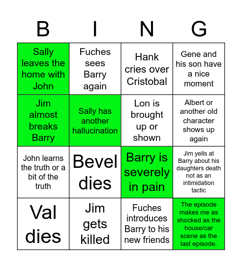 Barry Season 4 Episode 7 Bingo Card Bingo Card