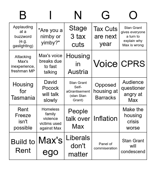 qanda Bingo Card