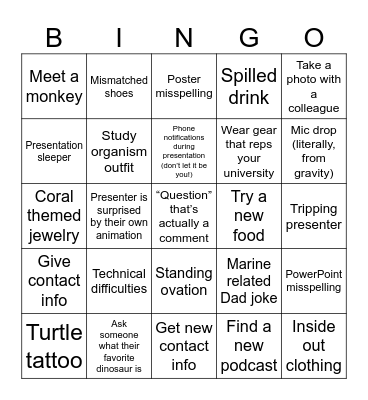 AMLC Conference Bingo Card