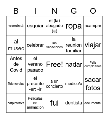 Final bingo Card