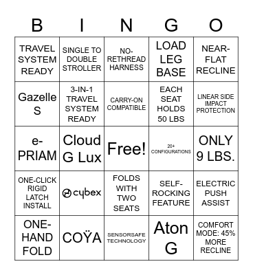 San Diego Cybex BINGO Card