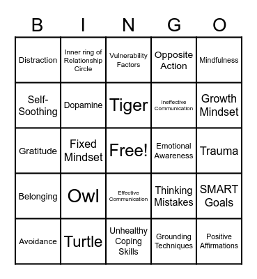 REACH Review Bingo Card