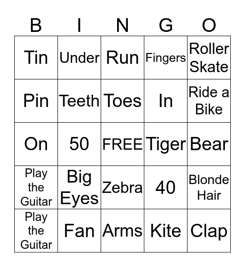 Simple Review Bingo Card