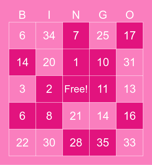 ☆Maths☆ Bingo Card