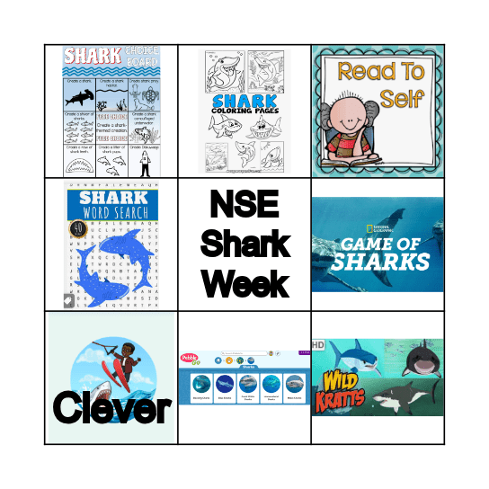 NSE Shark Week 2023 Bingo Card