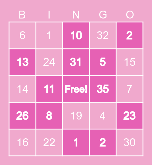 ☆Maths☆ Bingo Card