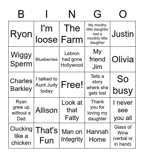 Barb Bingo Card