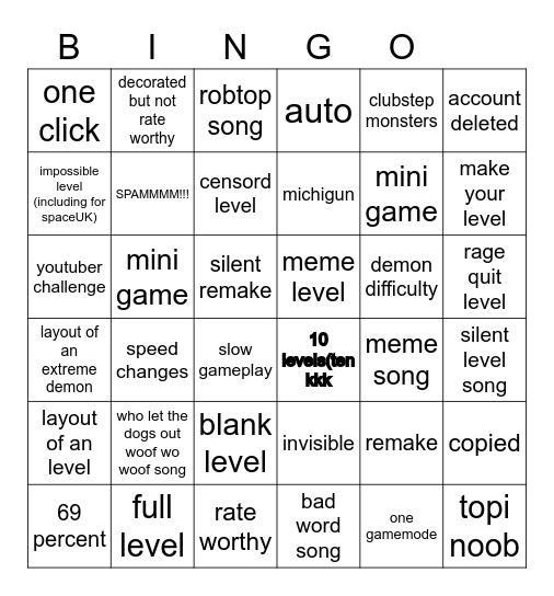 recent tab BINGOOOOOOOOOOOOOOOO!!!! Bingo Card