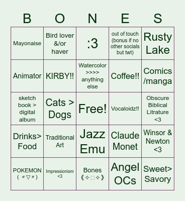 Charles, Charles' Bingo! Bingo Card
