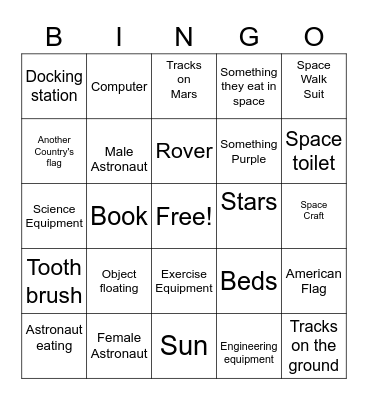 Space Bingo Card