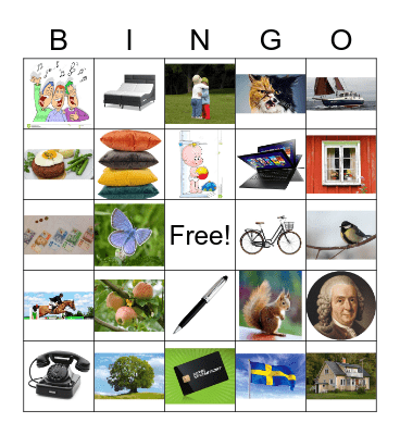 Bildbingo - hörförståelse Bingo Card
