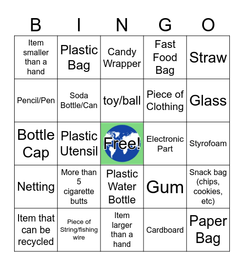Trash Bingo Card