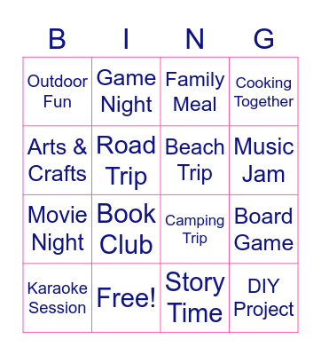 BINGO Trivia - Family Time Edition Bingo Card