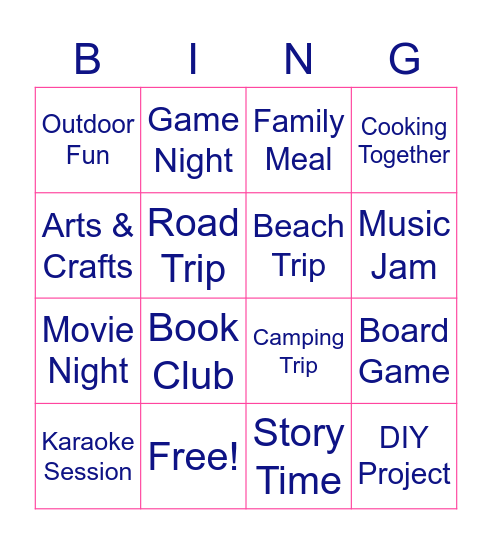 BINGO Trivia - Family Time Edition Bingo Card