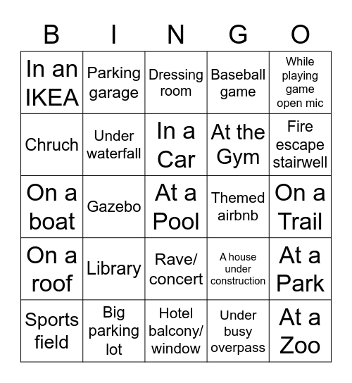 Sexy Bingo Card