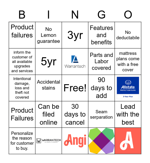 Attachments Bingo Card