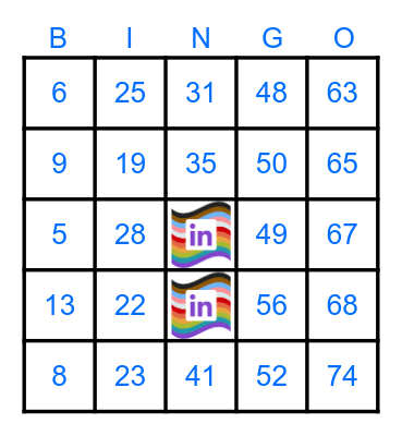 Out@In Pride Bingo Card